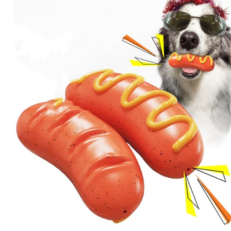 Dog Toy-Hotdog Chew Toy: Hot Dog, Sausage, and Orange Interactive for Mature Dogs – Durable Teeth Cleaning and Training Plush Toys for Small, Medium, and Large Breed Dogs – Funny Squeak Toys Included Dog Enrichment Aggressive Chewer Puppy Toys Doggy Toy