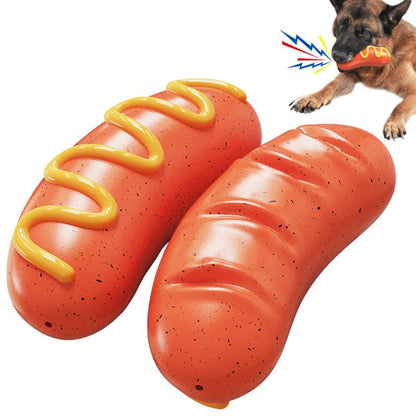 Dog Toy-Hotdog Chew Toy: Hot Dog, Sausage, and Orange Interactive for Mature Dogs – Durable Teeth Cleaning and Training Plush Toys for Small, Medium, and Large Breed Dogs – Funny Squeak Toys Included Dog Enrichment Aggressive Chewer Puppy Toys Doggy Toy