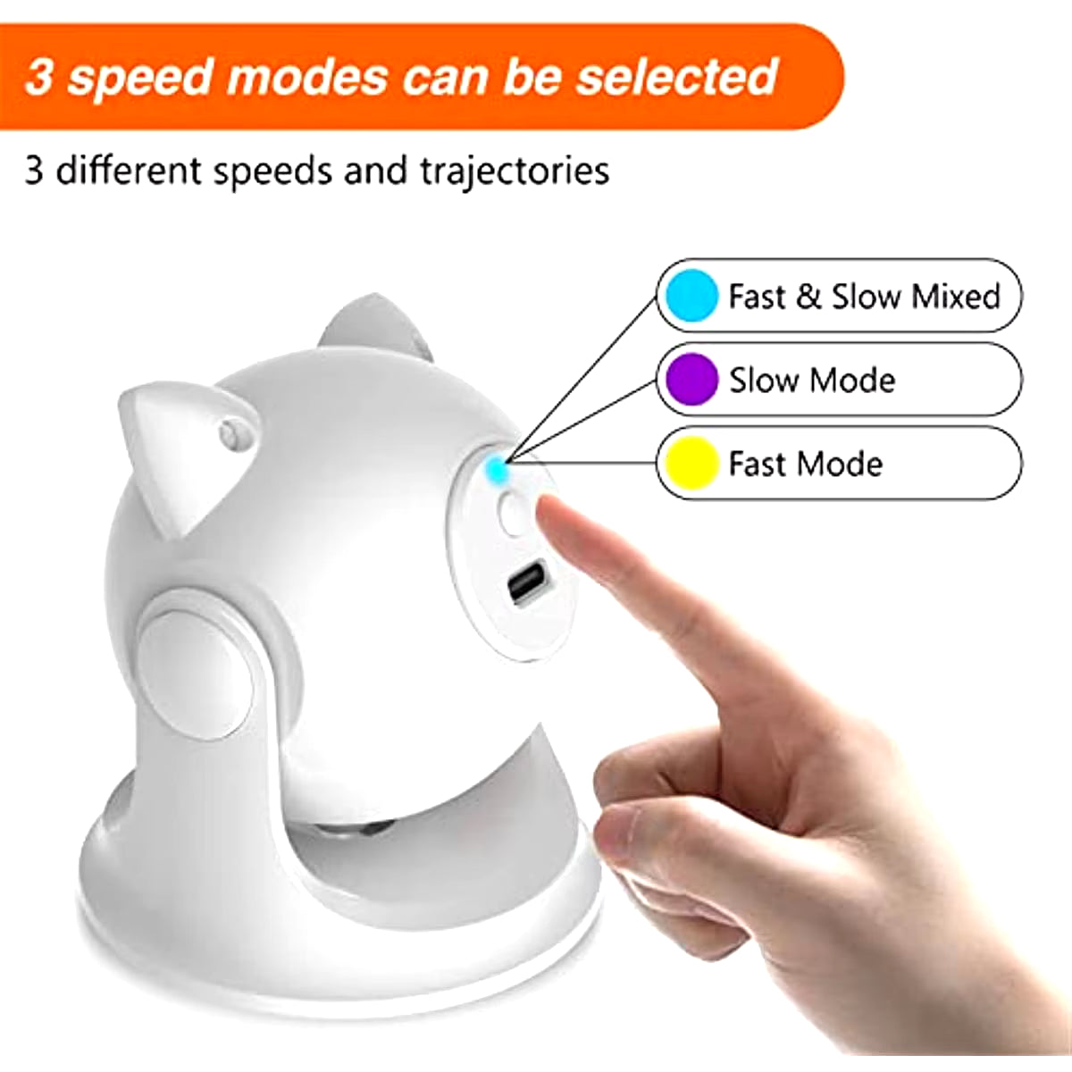 Automatic Cat Laser Toy for Indoor Cats,Interactive Cat Toys for Kittens/Dogs,Fast/Slow Mode,Adjustable Circling Ranges