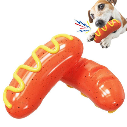 Dog Toy-Hotdog Chew Toy: Hot Dog, Sausage, and Orange Interactive for Mature Dogs – Durable Teeth Cleaning and Training Plush Toys for Small, Medium, and Large Breed Dogs – Funny Squeak Toys Included Dog Enrichment Aggressive Chewer Puppy Toys Doggy Toy