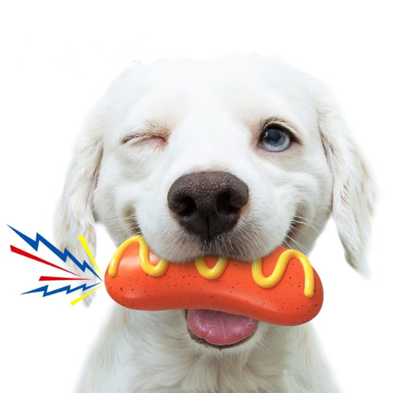 Dog Toy-Hotdog Chew Toy: Hot Dog, Sausage, and Orange Interactive for Mature Dogs – Durable Teeth Cleaning and Training Plush Toys for Small, Medium, and Large Breed Dogs – Funny Squeak Toys Included Dog Enrichment Aggressive Chewer Puppy Toys Doggy Toy