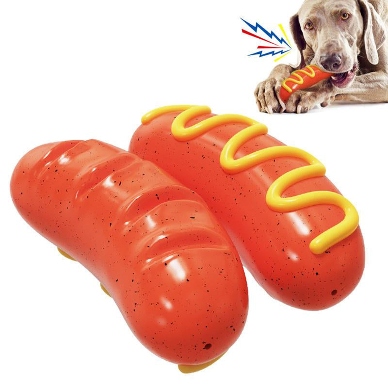 Dog Toy-Hotdog Chew Toy: Hot Dog, Sausage, and Orange Interactive for Mature Dogs – Durable Teeth Cleaning and Training Plush Toys for Small, Medium, and Large Breed Dogs – Funny Squeak Toys Included Dog Enrichment Aggressive Chewer Puppy Toys Doggy Toy