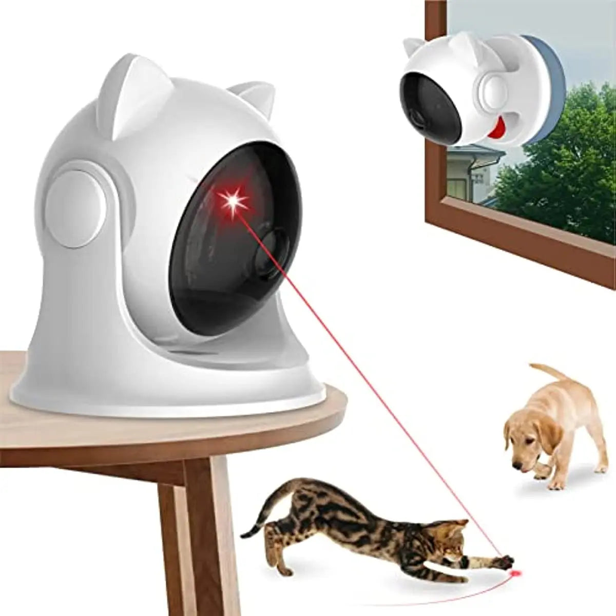 Automatic Cat Laser Toy for Indoor Cats,Interactive Cat Toys for Kittens/Dogs,Fast/Slow Mode,Adjustable Circling Ranges