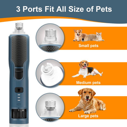 Pet Nail Grinder, 7-Speed, with 360 ° LED Light, C-Type Rechargeable Ultra Quiet Low Vibration Electric, Suitable for Dog Nail Trimming Machine for Cat Paw Beauty of Large, Medium, and Small Pets