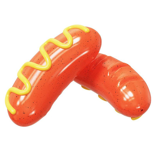 Dog Toy-Hotdog Chew Toy: Hot Dog, Sausage, and Orange Interactive for Mature Dogs – Durable Teeth Cleaning and Training Plush Toys for Small, Medium, and Large Breed Dogs – Funny Squeak Toys Included Dog Enrichment Aggressive Chewer Puppy Toys Doggy Toy